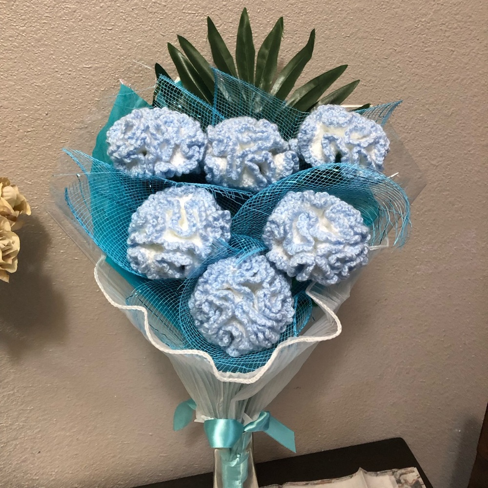 Crochet Carnations Bouquet